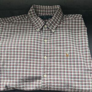 Polo by Ralph Lauren Men's Red and Green Plaid Shirt